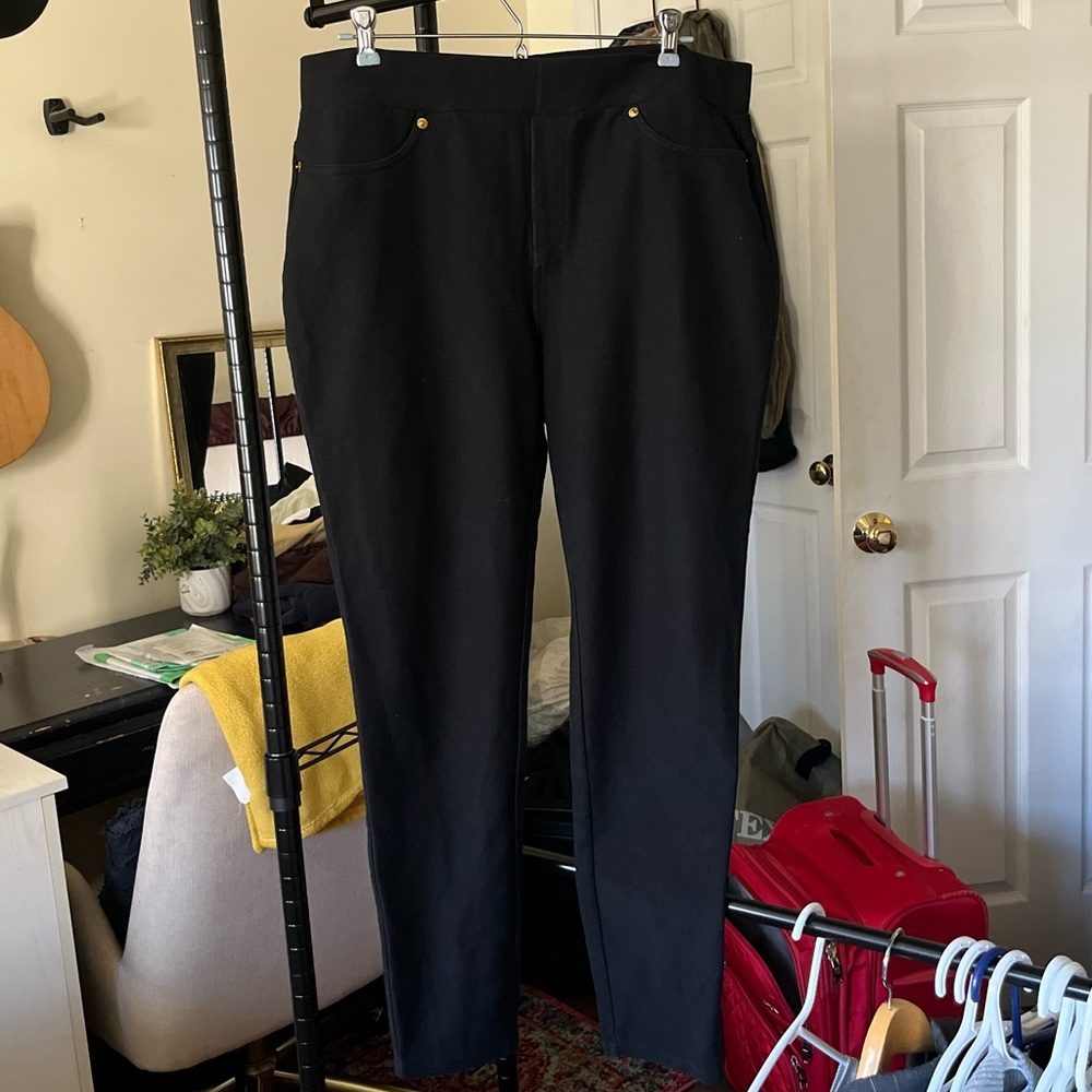 XL MICHAEL KORS BLACK STRETCH KNIT PANTS